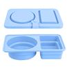 2/4Pcs Double Compartment Dressing Containers with Lid Foldable Silicone Sauce Box Reusable Snack Containers Stackable Condiment Box for Travel