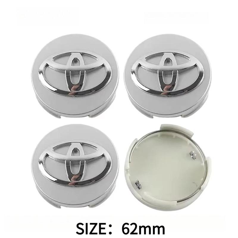57mm 62mm ABS Chrome Wheel Center Hub Caps 4Pcs Set for Toyota Corolla RAV4 Camry Yaris C-HR Prado Prius Levin Car Accessories