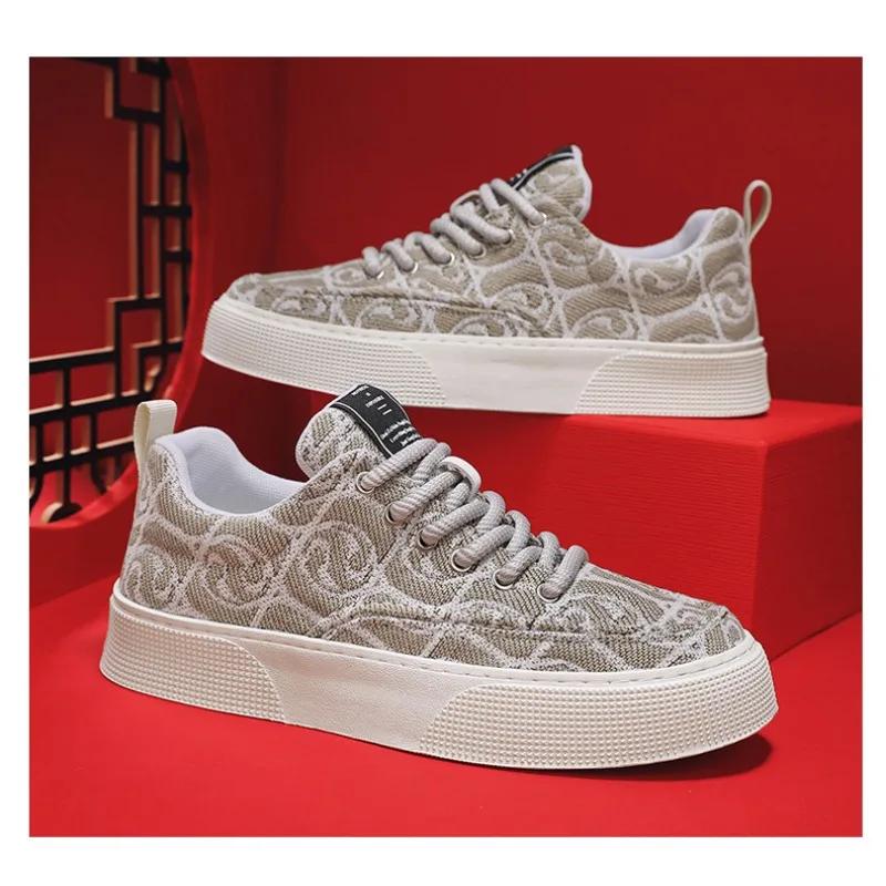 Модные дышащие кроссовки для ходьбы, уличная обувь на шнуровке на платформе, мужские кеды для скейтборда, красные, зеленые, мужские повседневные