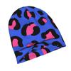 Leopard Print Pink On Blue Pattern Fashion Knit Hat for Adults Adds a Stylish Finishing Touch To Everyday Outfits, Perfect for City Walks, Weekends, O
