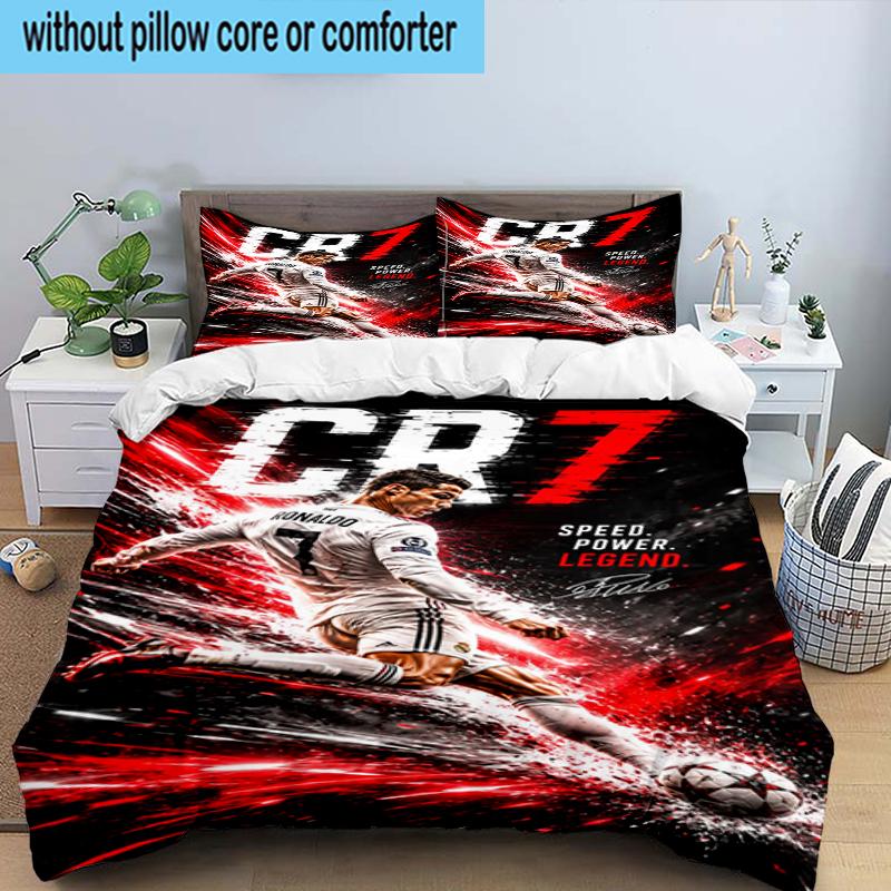 Ronaldo's Electric Moment 3PCS Bedding Set 2D Printing (Includes 1 Duvet Cover + 2 Pillowcases Coreless), Bedroom decor,Fan gift