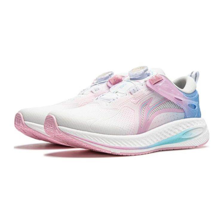 Кроссовки Li Ning Kids Kunpeng 2.0 из ткани, простые, прочные, дышащие, с низким верхом, детские кроссовки, белые, розовые YKFU002-4