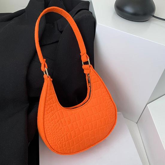 Women's Small Hobo Bag Retro Crescent Shoulder Bag Solid Color Felt Casual Phone Purse for Daily Outings Work Travel Parties