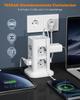 Tessan Розетка с плоской вилкой, 8-контактная многоконтактная розетка с 3 USB-портами, удлинительный кабель, плоский разъем 2 м, защита от перенапряжения с несколькими вилками