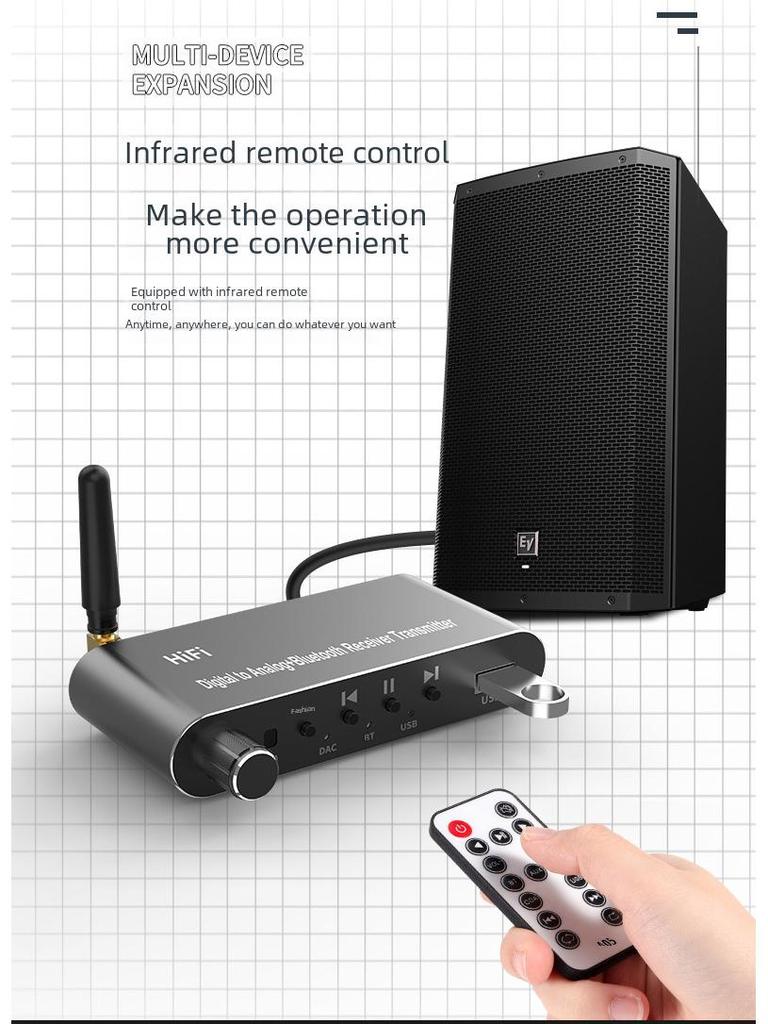 Приемник и передатчик Bluetooth 5.1: USB, AUX, оптический, коаксиальный - ЦАП цифро-аналоговый преобразователь