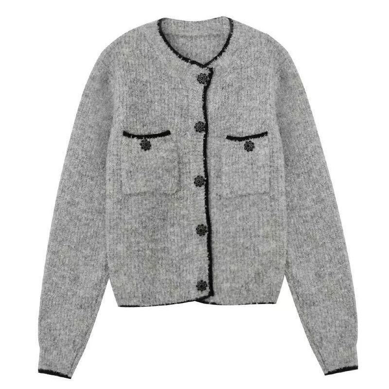 Повседневный кардиган, короткое пальто, женский элитный темперамент знаменитостей, весна и осень 2023, кардиган с длинными рукавами, свитер, женские топы