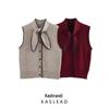 2024 Winter Bow Knit Sleeveless Vest: European & American Style for Women