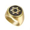 Ring Gold-plated Six-pointed Star of David Men's Ring