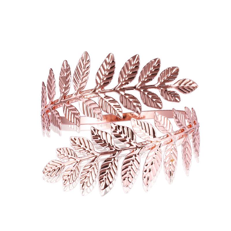 Металлический греческий римский браслет с лавровым листом, повязка на руку, манжета на руку