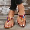 Foreign Trade 2025 Large Size Toe Roman Sandals Ethnic Style Flat Bottom Fashion Bohemian Beach Sandals Summer