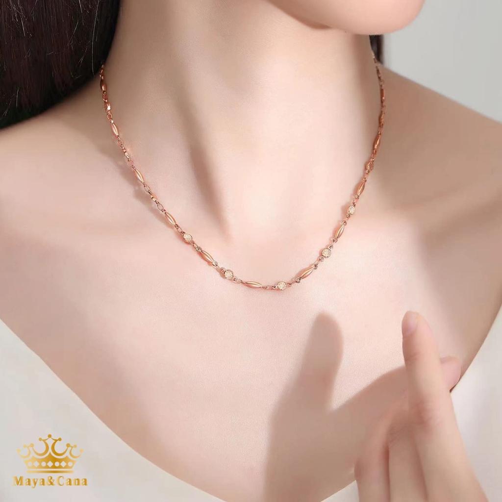 Магнитное ожерелье для женщин, новейшая разработка, хирургическая нержавеющая сталь, цепочка 45 см, гипоаллергенная к металлам, золотая снежинка [MAYA&CANA]<Japanese Design>