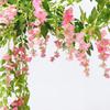 Hot 2M Wisteria Artificial Flower Vine Wreath Wedding Arch Decoration Fake Plant Leaf Rattan Trailing Fake Flower Ivy Wall