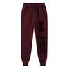 Mens Winter Warm Loose Fit Sweatpants With Letter Print Elastic Cuffed Bottom Casual Sport Pants Teens