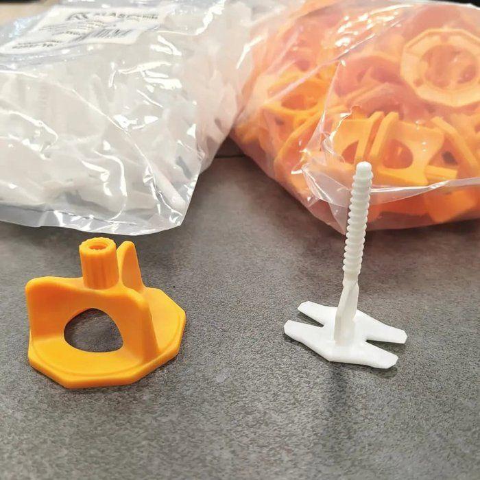 Système de nivellement carrelage, joint 1mm, 100 languettes