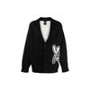 Y-3 FW22 Однобортный вязаный кардиган с вышитым логотипом и длинными рукавами, кардиганы унисекс, черный цвет H44809