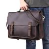 Vintage Mad Horse Leather Briefcase for Men Large Capacity Computer Bag Genuine Leather Business Handbag for Men