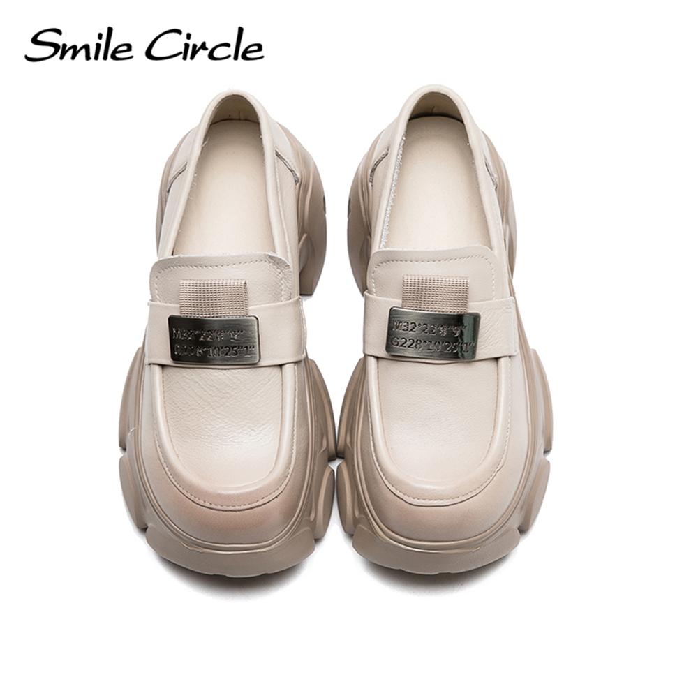 Женские лоферы из натуральной кожи увеличенной высоты с толстой подошвой, модная повседневная обувь Мэри Джейн в стиле ретро