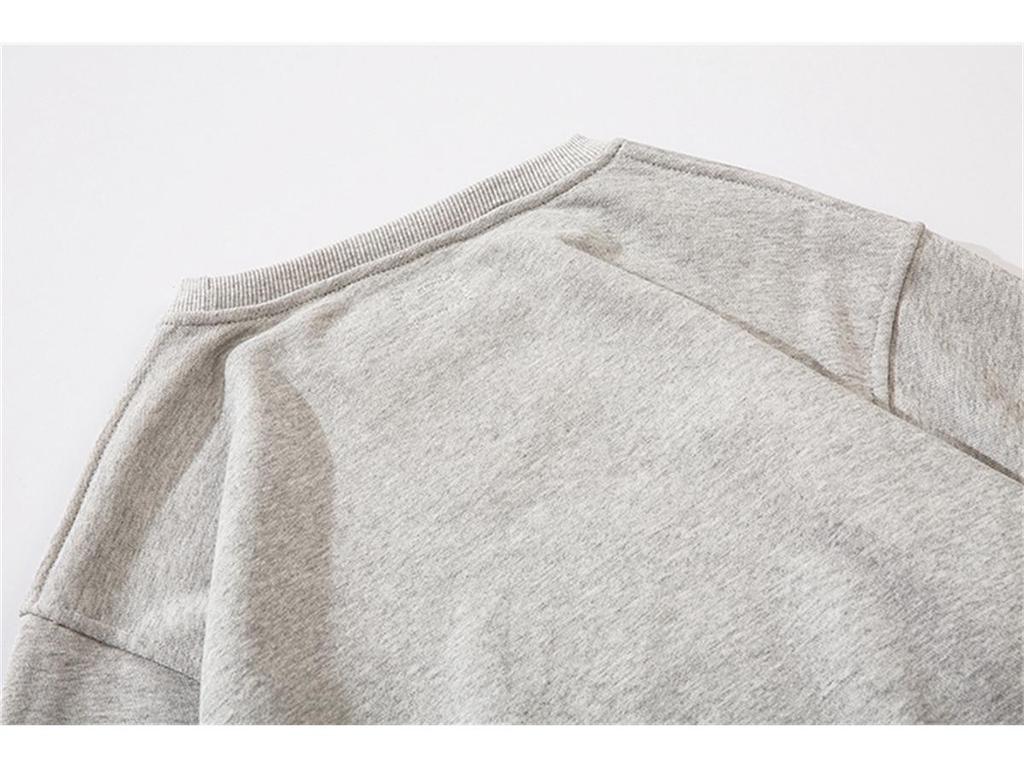 CP Lens Мужская свободная однотонная толстовка-куртка с круглым вырезом - Повседневный модный молодежный бренд