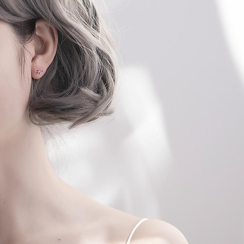 Серьги-гвоздики в виде банта женские серьги Mori Sweet Twist Rope милые студенческие корейские версии аксессуары для нишевого дизайна