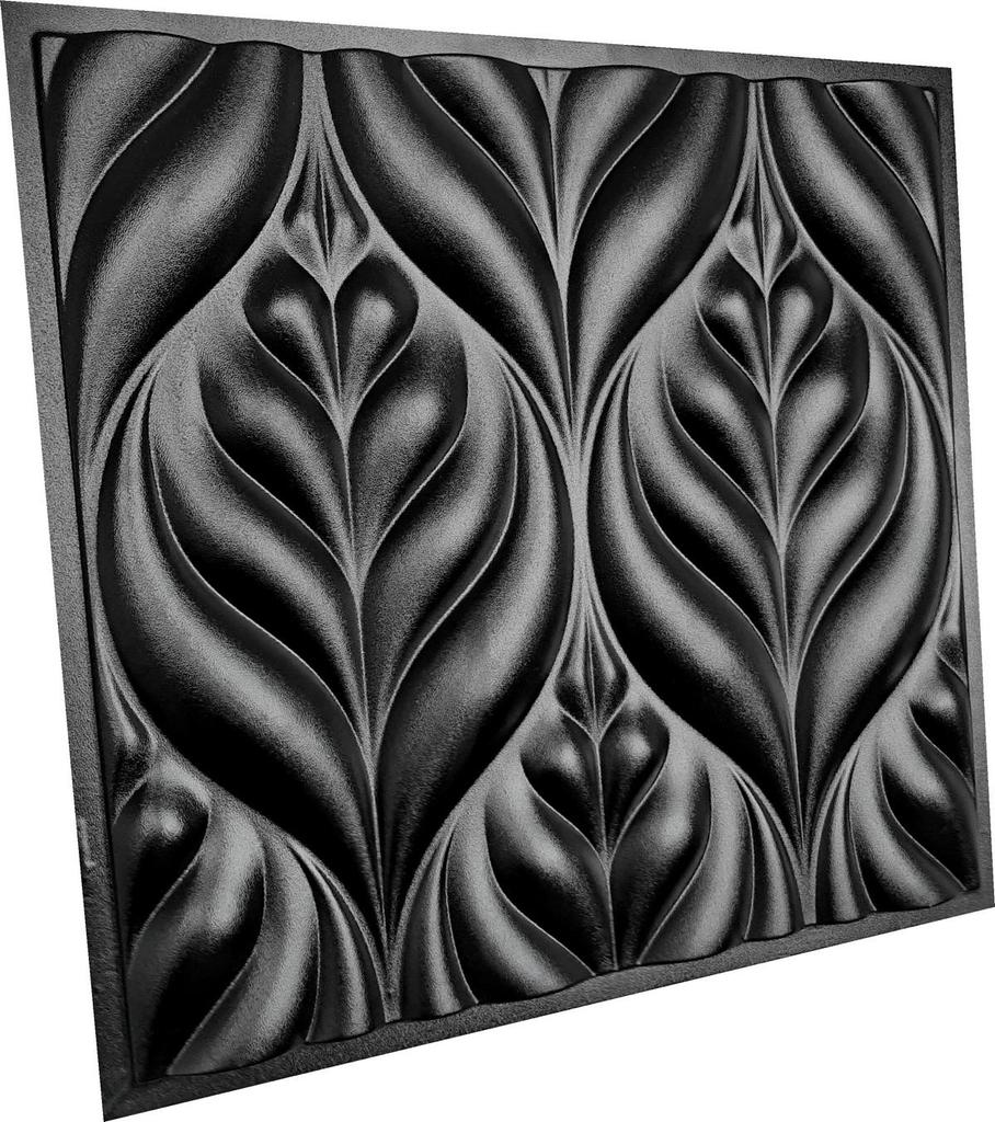 3D Wall Panel Mold for Gypsum, Plaster or Concrete Tile for Decorative Wall Panels 'Leaves'