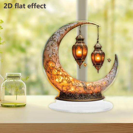 Акриловый лунный замок Yousheng, украшение 2D, плоский полумесяц, мечеть, дворец, настольная вывеска, праздничная вечеринка, домашний офис, гостиная, спальня, украшение рабочего стола