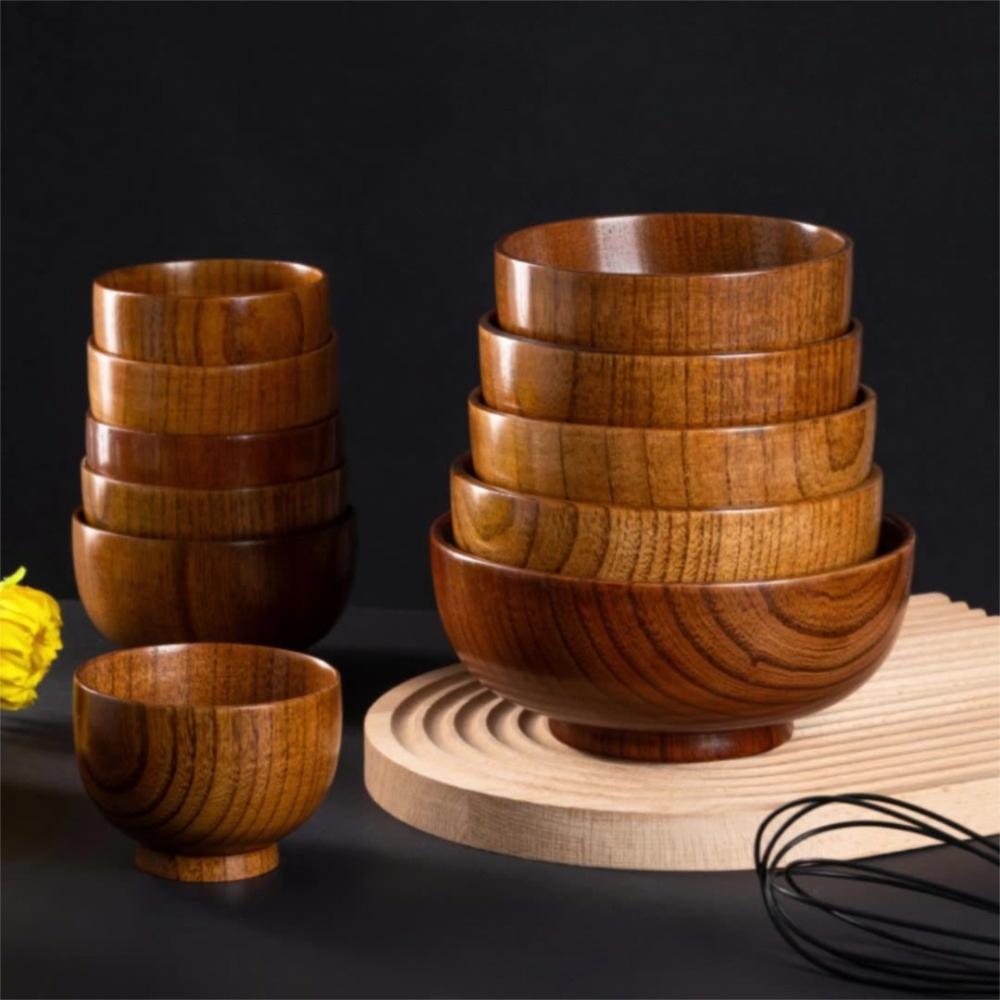 Japanese Style Wooden Bowls Handmade Crafts Wooden Utensils New Food Containers Tableware