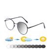 Round Style Alloy Frame One-piece Nose Pads Fashion Photochromic Reading Glasses +0.75 To +4
