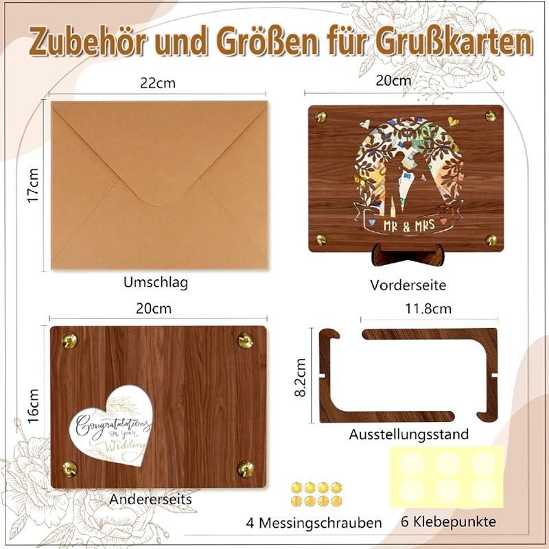 1PC Birthday/Wedding Friend Friendship Gifts Graduation DIY Wooden Photo Frame With Bracket Creative Greeting Card Money Clip