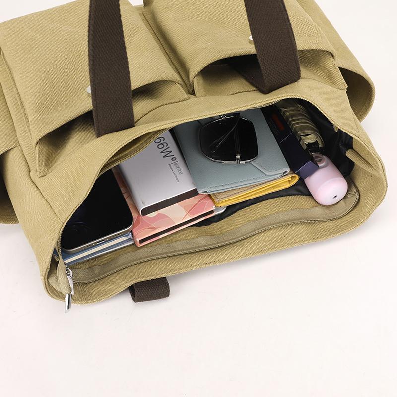 Винтажная холщовая сумка-мессенджер для женщин - водонепроницаемая сумка с несколькими карманами, прочная сумка через плечо для путешествий на свежем воздухе и ежедневных поездок на работу