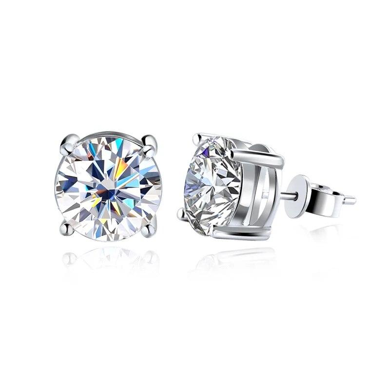 Цвет D 0,5-8CT, 3 цвета, серьги-гвоздики с муассанитом для женщин и мужчин, вечерние украшения для ушей, серьги из стерлингового серебра 925 пробы со сверкающими бриллиантами