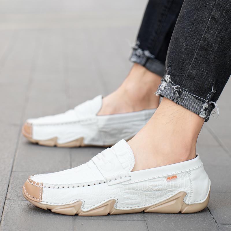 39-46 Модная мужская повседневная кожаная обувь без шнуровки Мокасины Мокасины Обувь для вождения на плоской подошве