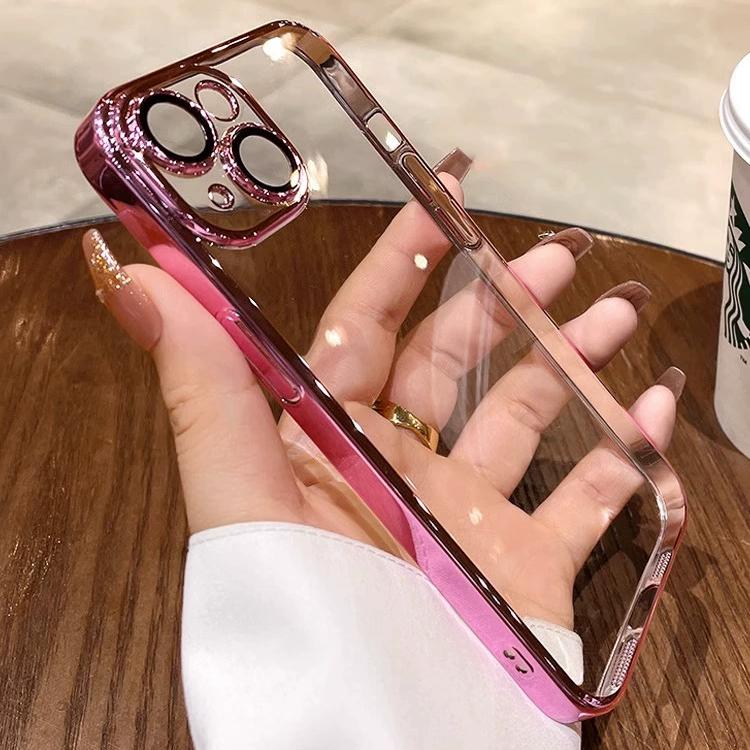 Luxury Plating Transparent Soft Silicone Case for iPhone 15 14 Plus 13 12 Mini 11 Pro X XR XS Max 7 8 SE Camera Protection Cover