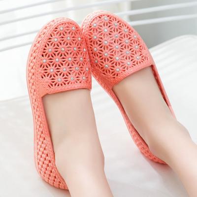 Женские прогулочные туфли на плоской подошве, лето 2024, дышащие полые туфли без шнуровки для женщин, уличная модная легкая женская повседневная обувь