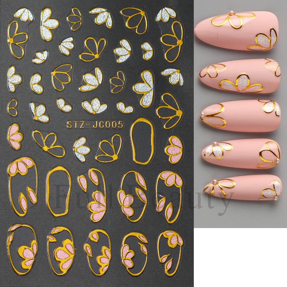 3D наклейки для ногтей Цветочные растения Наклейки для дизайна ногтей Цветочные листья Весенние слайдеры Маникюрный декор