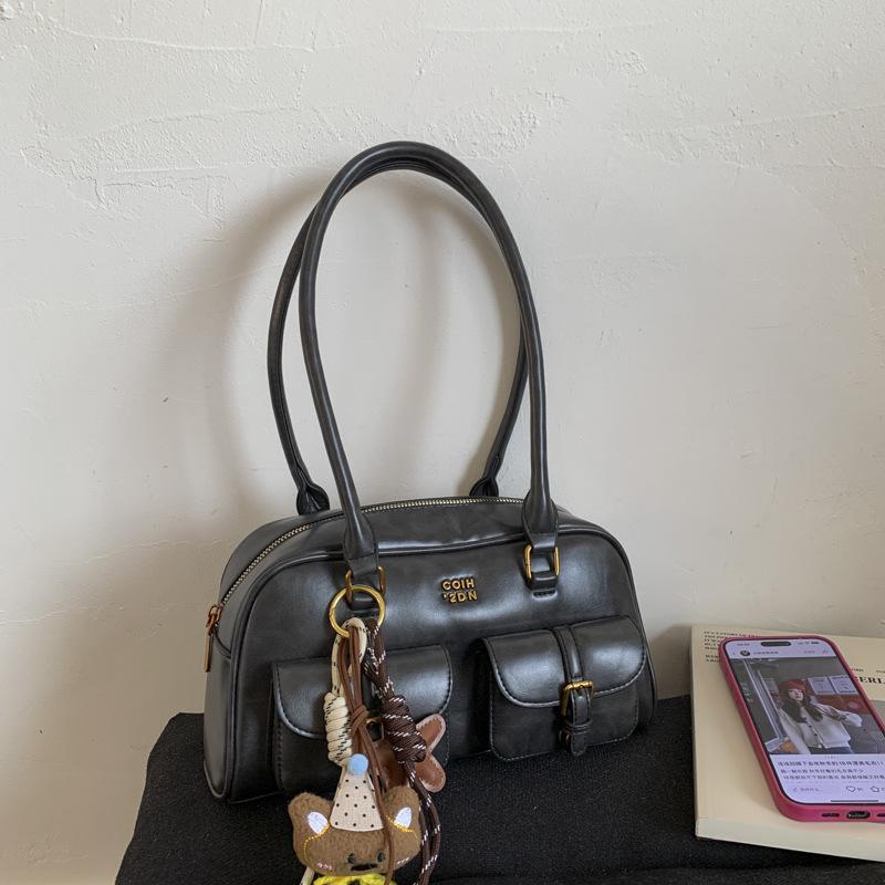 Новая корейская ретро сумка через плечо, Модная и трендовая повседневная сумка-бостон, Стильная сумка для боулинга