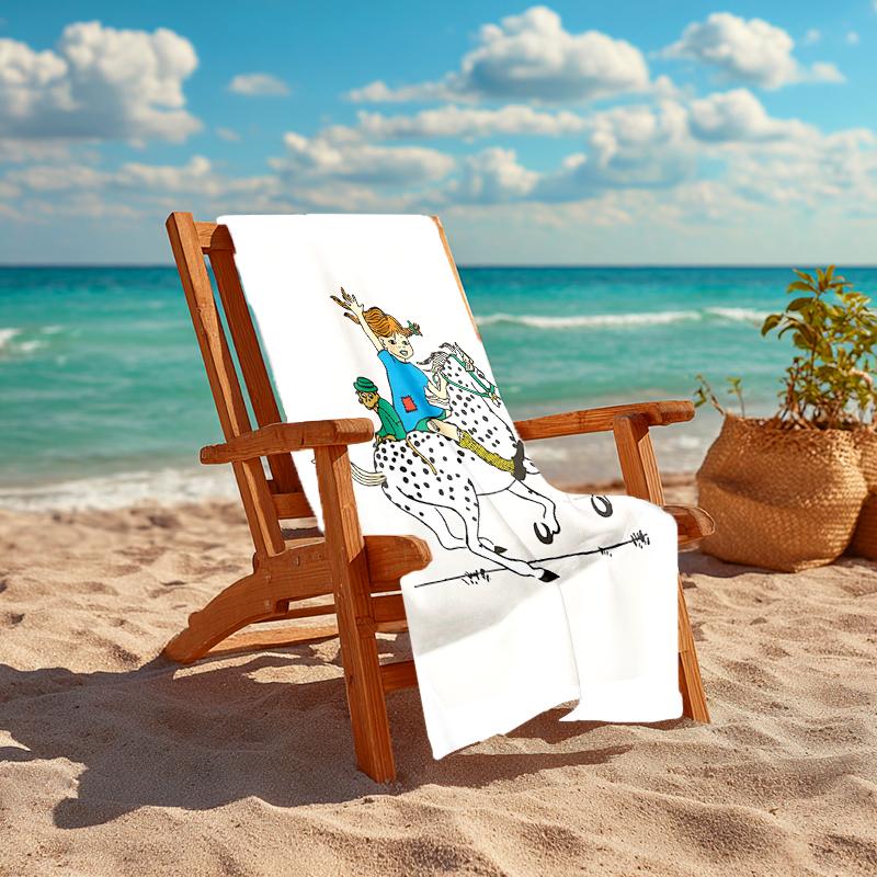 1pc Pippi Longstocking1 Beach Towel, Comfortable and Thick, and Swimming/Bath/Picnic/Camping Towel, Suitable for Seaside Beaches