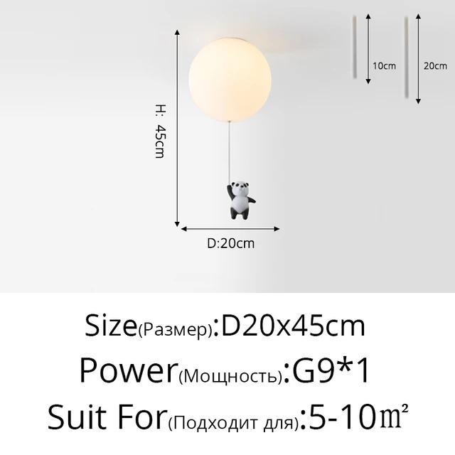 Мультяшный медведь Детские светодиодные люстры Воздушные шары Светильники для детей Спальня Гостиная Столовая Подвесные светильники Дизайнерские лампы