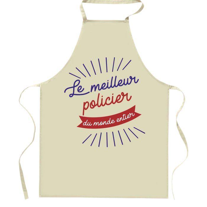 Tablier de cuisine - Policier - Humour - Coton épais - Impression France