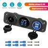 3 In 1 Panel 12V 3.1A Dual USB Car Charger Socket Power Outlet LED Voltmeter Power Socket Adapter for Truck Boat RV