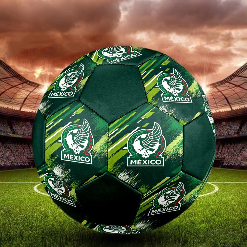 Mexico National Football Indoor Soccer Ball Colorful All Ages Size 5 Machine Stitched PVC Competition Ready Durable High-Bounce
