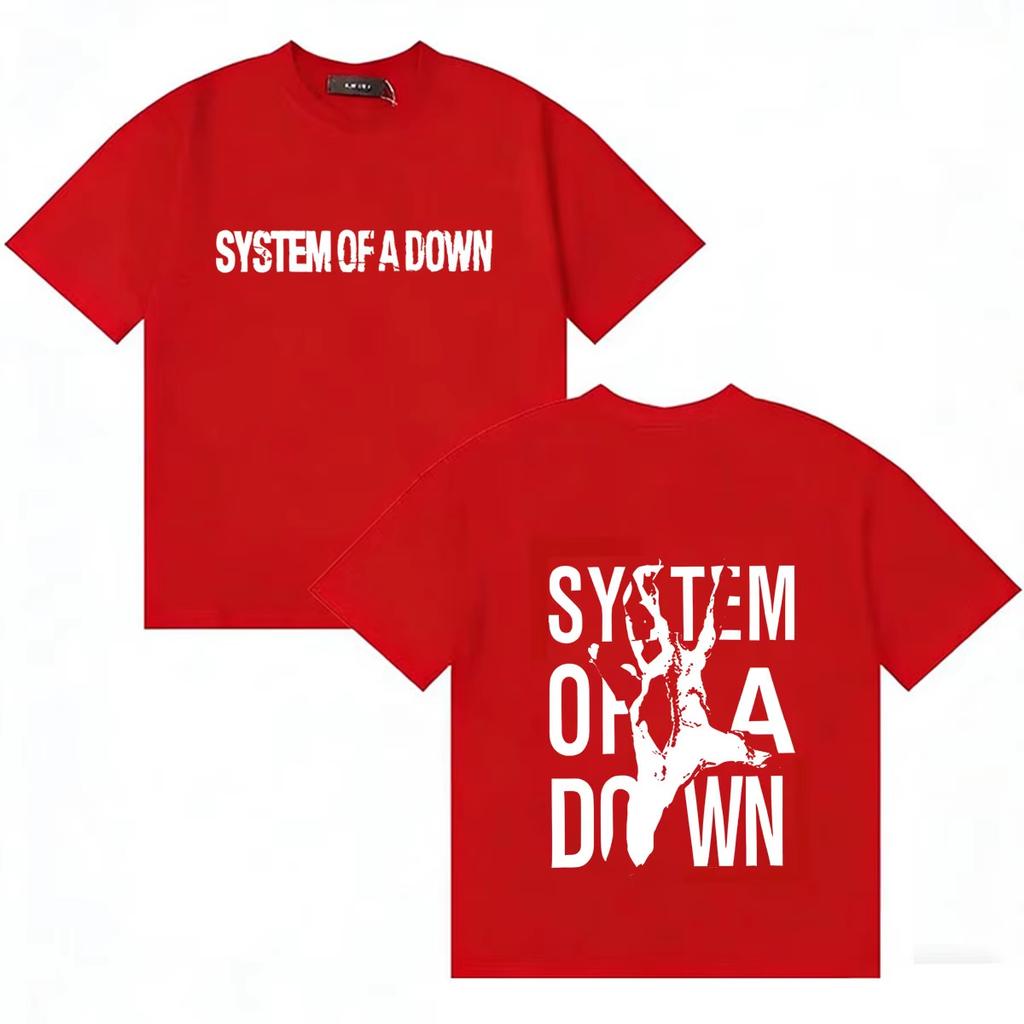 Унисекс хлопковая футболка с круглым вырезом, повседневная, System of A Down, Харадзюку, графический принт, Хип-хоп, летняя одежда, футболка