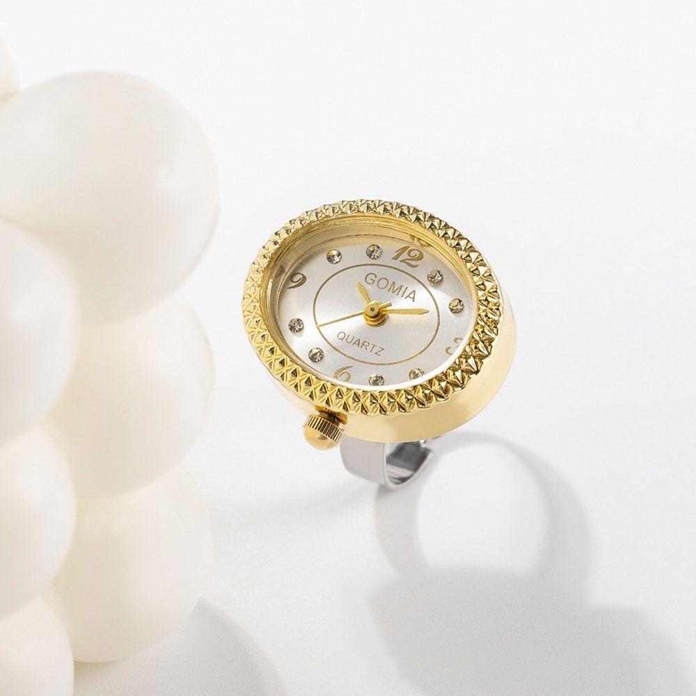 Кварцевые цифровые часы для пары, кольцо в стиле ретро, круглые кварцевые кольца для пальцев, модные эластичные кольца для мужчин