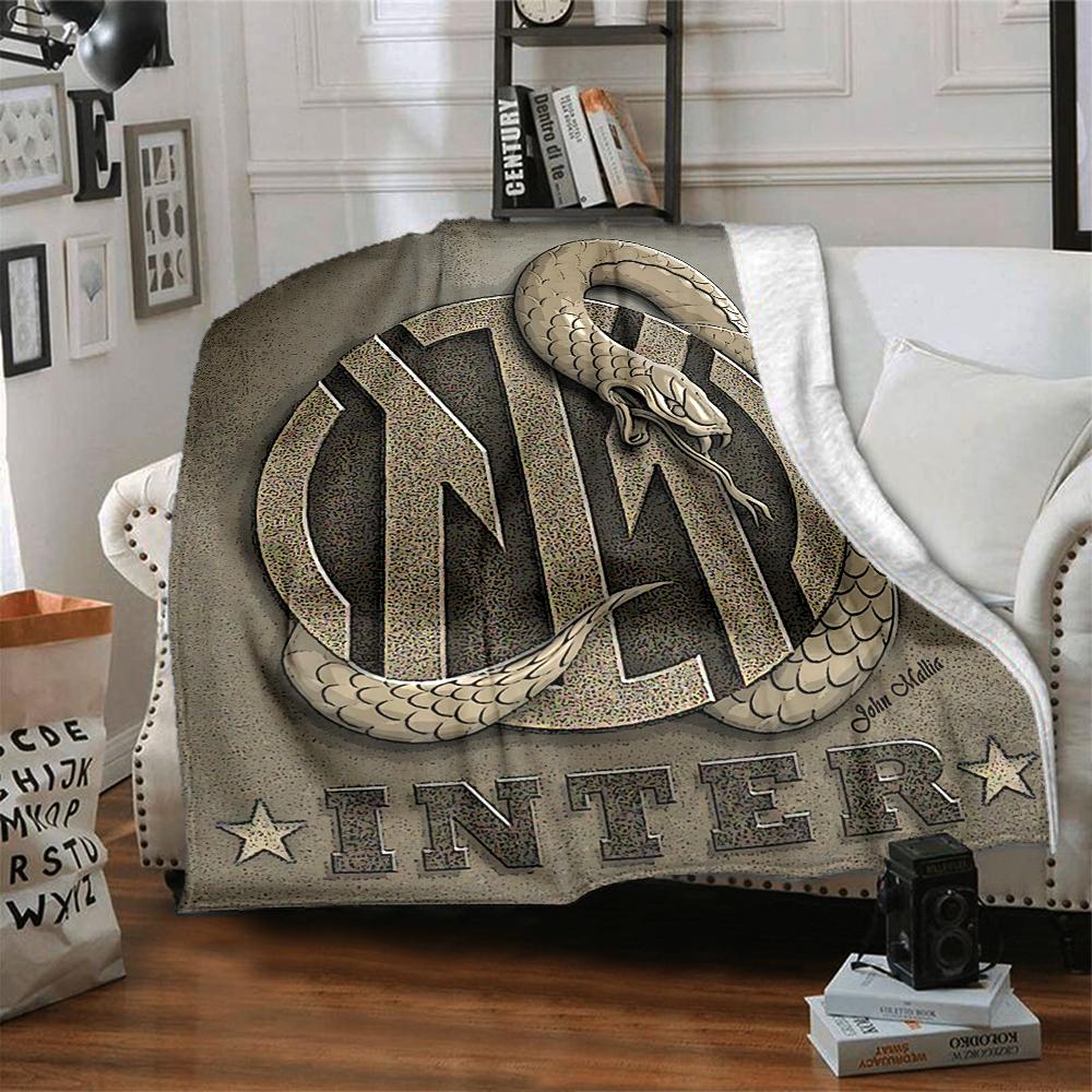Snake Inter Milan Logo Blankets Flannel Printed Breathable Warm Throw Blanket for Home Office Bedspreads 0708a92