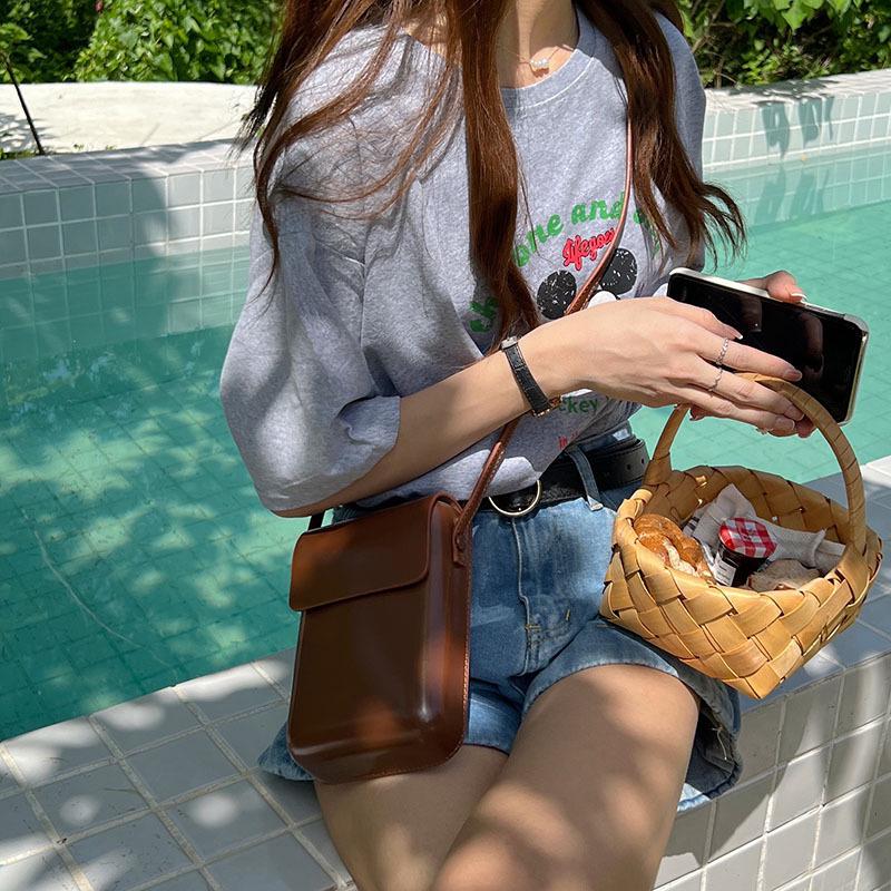 2025 Универсальная японская и корейская ретро сумка кроссбоди для монет и телефона для мужчин и женщин