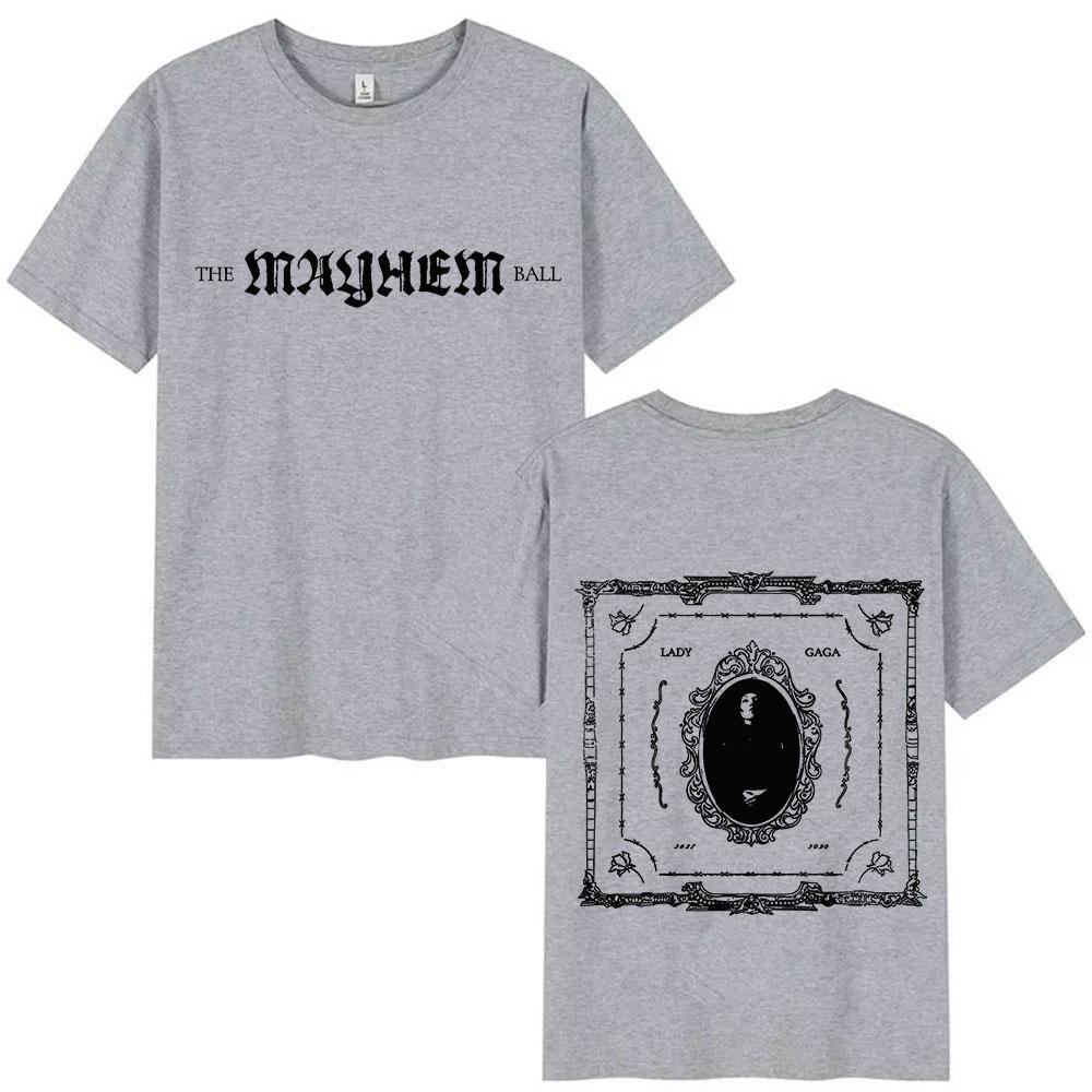 Lady Gaga The Mayhem Ball Tour 20252026 Album Tshirt Unisex Women Hip Hop Pop Music Tshirt Fashion Harajuku Y2K Short Sleeve Top