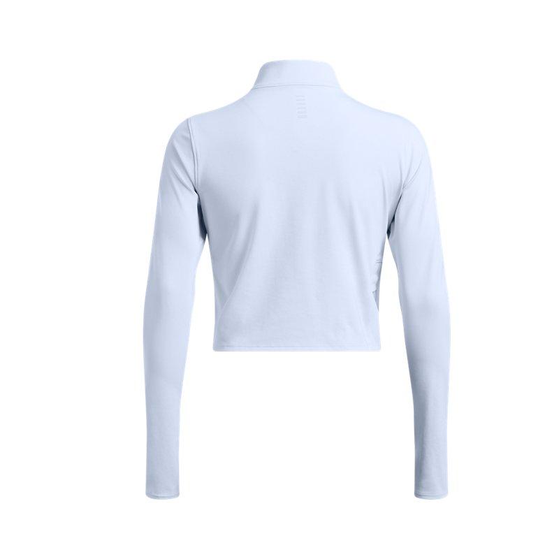 Under Armour Футболка Launch Elite Running Slim Fit Short Stand воротник Long Sleeve реглан Футболка женская Топы Cloud-Blue 1386338-464