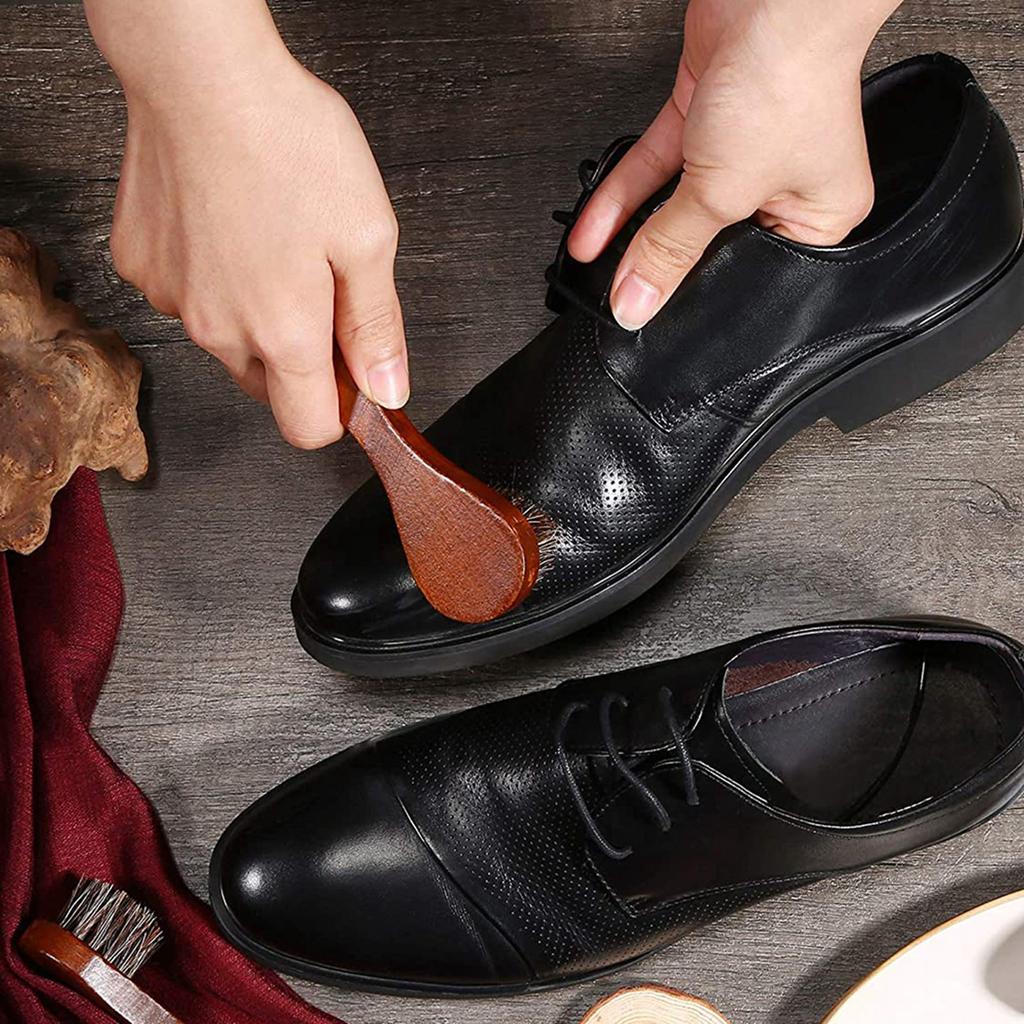 Sagit 2,Pieces,Solid,Wood,Horsehair,Shoe,Brush,Large,Leather,Shoe,Brush,Set,Horsehair,Shoe,Brush,Set