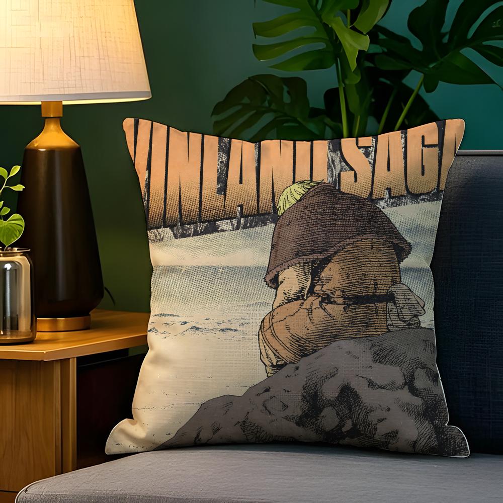 Мультфильм Комикс V-Vinland Saga ПК 3 Наволочка Наволочка из натурального льна Двусторонняя Декор Наволочка для дивана Домашний Декор