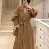 Double-sided Cashmere Coat Women's Long Autumn and Winter Popular New Hepburn Style Woolen Coat