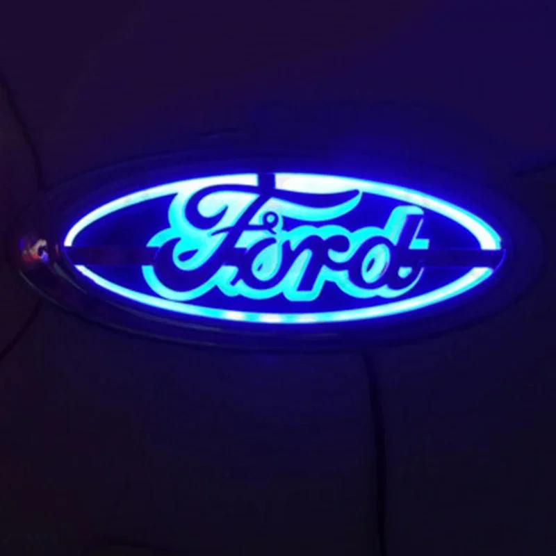 Автомобильная наклейка 14,5x5,6 см Светодиодный значок-логотип для Ford Kuga Focus Mondeo Mustang Fusion Mk2 Mk3 Fiesta Mk6 Explorer Значок Acc